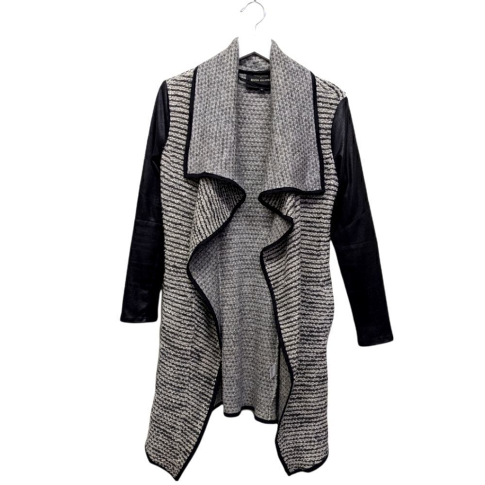River Island Women's Grey asymmetrical long cardigan Size S